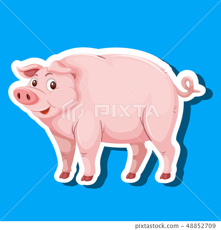 插图素材: a pig sticker character