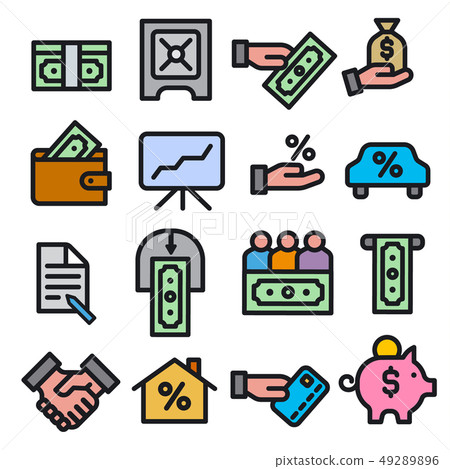 图库插图: finance icon set