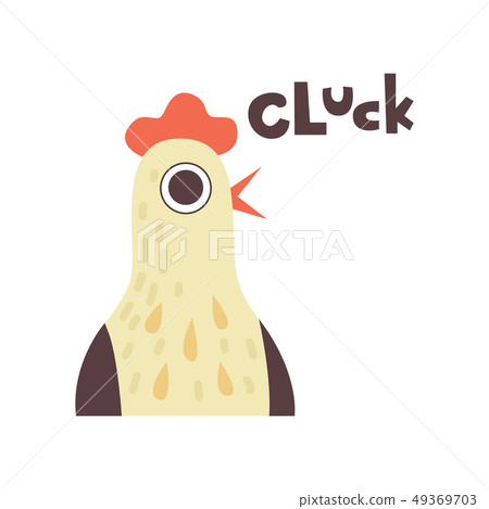 图库插图 hen clucking cute cartoon farm animal making cluck