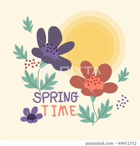 插图素材: springtime and summer element background, card