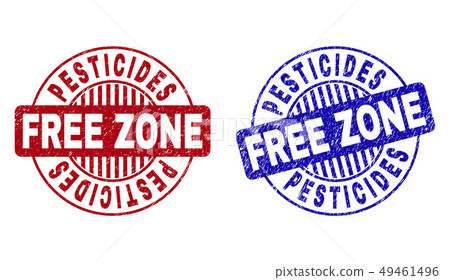 Grunge Pesticides Free Zone Scratched Round Stock Illustration