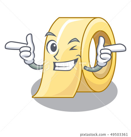 图库插图: wink masking tape above the cartoon table