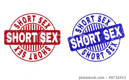 Grunge Short Sex Scratched Round Stamps Stock Illustration