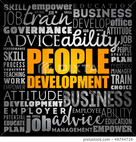 People Development Word Cloud Collage Stock Illustration