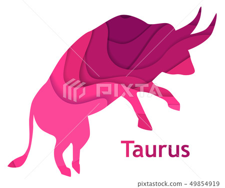 插图素材: taurus astrology sign, paper cut style horoscope 查看