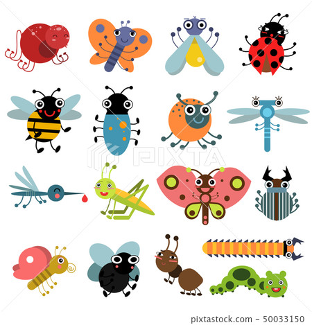 插图素材: vector illustration of insects and bugs.