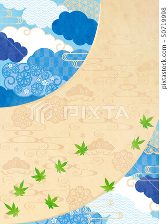 插图素材: 背景 - 日式风格区,绿枫1科技