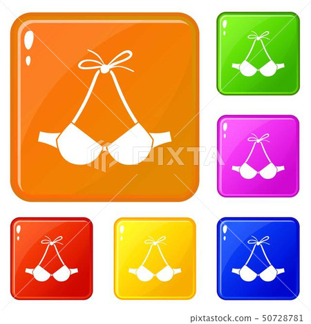 Beach Bra Icons Set Vector Color Stock Illustration 50728781 PIXTA