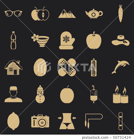 Recovery Of Health Icons Set Simple Style Stock Illustration