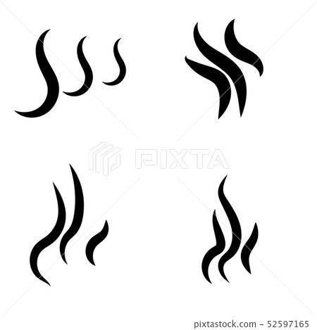插图素材: smoke steam silhouette icon.