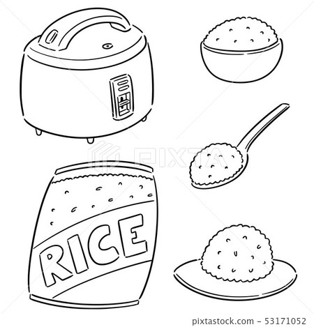 插图素材: vector set of rice
