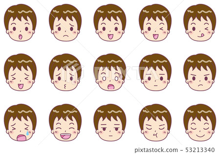 插图素材: 男孩表情集合例证