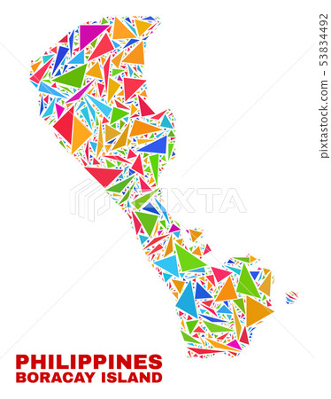 Boracay Island Map Mosaic Of Color Triangles Stock Illustration