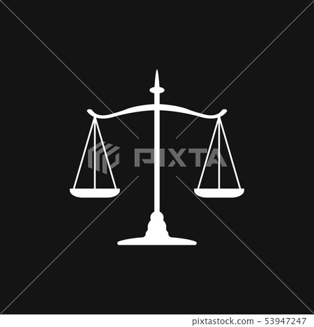 插图素材: scales of justice icon logo, illustration, vector