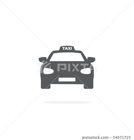 插图素材: taxi icon on white background.