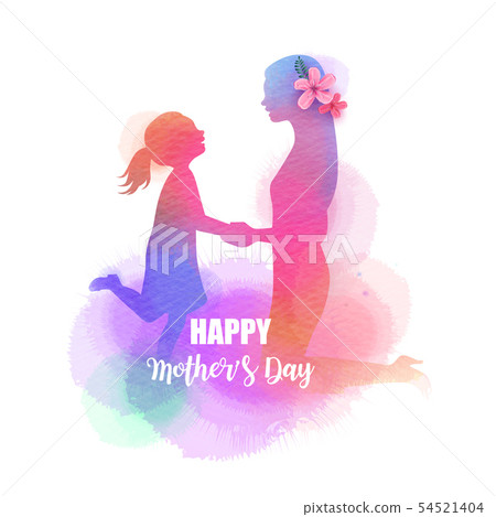 happy mothers day. side view of happy mom with 54521404