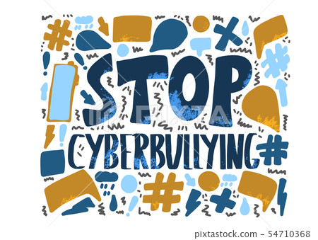 插图素材: stop cyberbullying quote. vector concept desing.