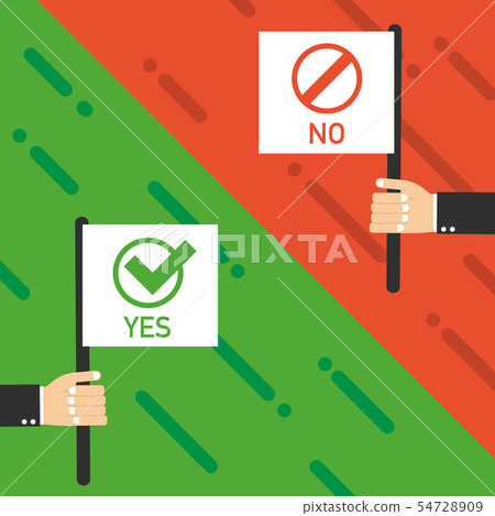 插图素材: flags yes and no. vector illustration