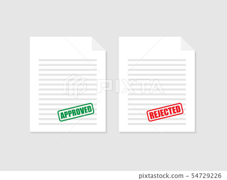 插图素材: approved and rejected rubber stamp on document, 查看