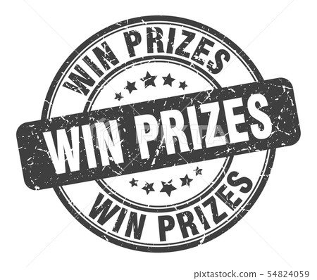 Win Prizes Stamp Win Prizes Round Grunge Sign Stock Illustration