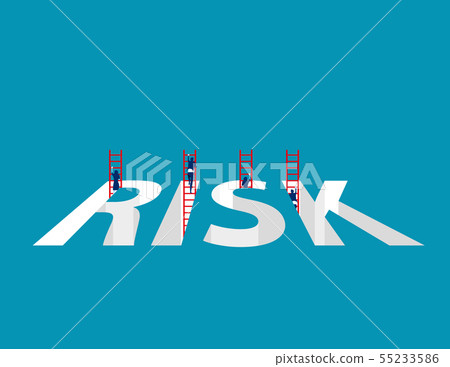 插图素材: business team in financial risk.