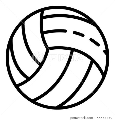 插图素材: white volleyball ball icon, outline style 查看全部