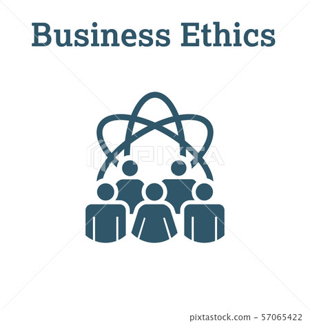 插图素材: business ethics solid icon with people sharing 查看