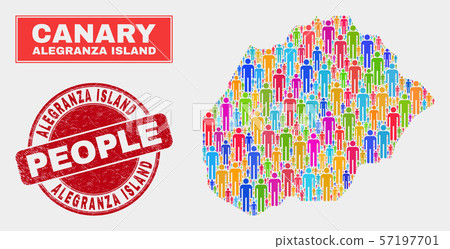 Alegranza Island Map Population Demographics Stock Illustration