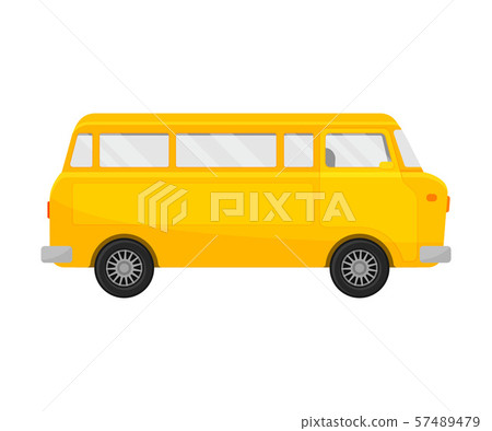 插图素材: yellow minivan.