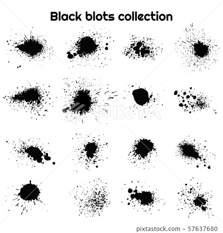 Set Of Black Blots And Ink Splashes Vector Stock Illustration