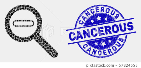 vector pixel reduce scale icon and grunge cancerous stamp seal