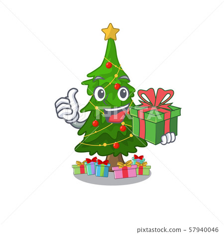 插图素材: with gift christmas tree next to cartoon table 查看