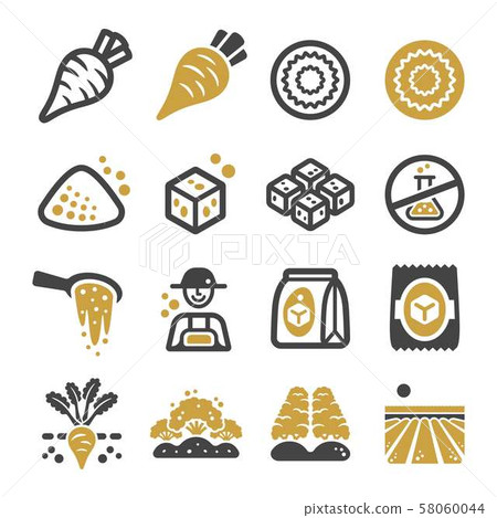 插图素材: sugar beet icon set