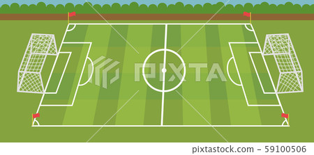 插图素材: football field with croos grass vector