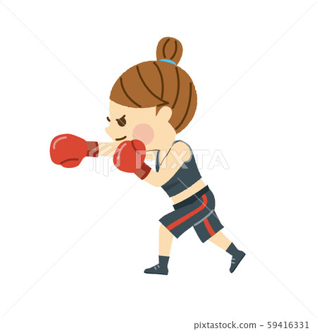 stock illustration: boxing women see all