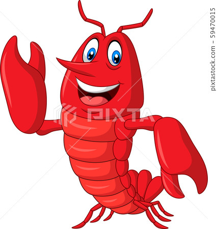 插图素材: cartoon lobster waving on white background 查看全部