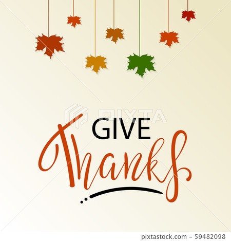 Give Thanks Hand Painted Lettering For Stock Illustration