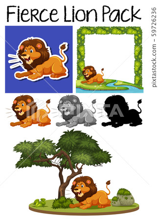 构图 侧影/人影 插图 a pack of fierce lion 首页 插图 姿势/表情