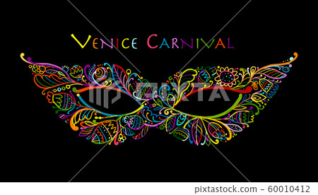 Carnival Venetian Mask Ornamental For Your Design Stock Illustration