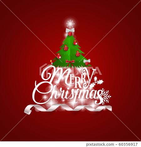 christmas greeting card. merry christmas lettering 60356917