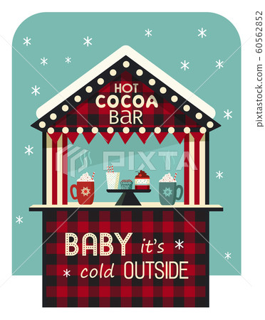 插图素材: hot drinks street stall flat color vector icon 查看