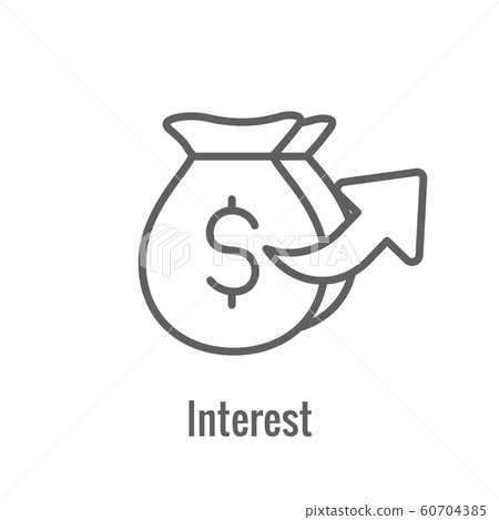that简笔画,简笔画 插图素材: investment or banking icon that shows increase in 查看