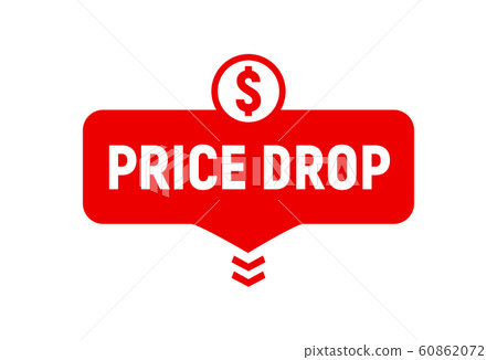 插图素材: price drop icon, lower cost reduction.