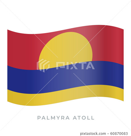 Palmyra Atoll Waving Flag Vector Icon Vector Stock Illustration