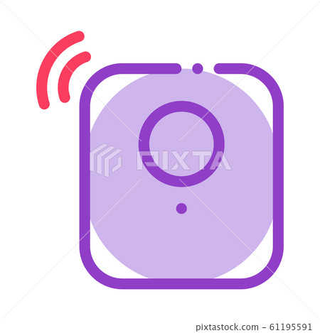 插图素材: alarm signal sensor icon vector outline illustration