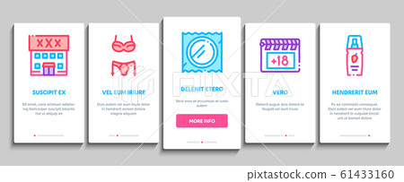 Intim Shop Sex Toys Onboarding Elements Icons Stock Illustration