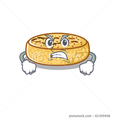 插图素材: crumpets cartoon character style having angry face