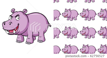 插图素材: seamless background design with angry hippo 查看全部