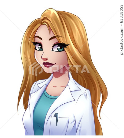 Woman Doctor With Long Blonde Hair Stock Illustration 63319055 PIXTA