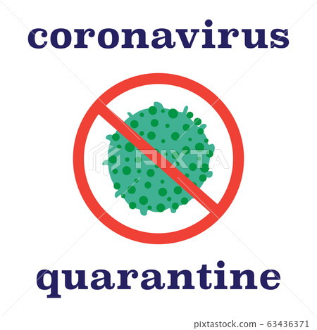 插图素材: sign caution coronavirus 2019-nc0v outbreak.